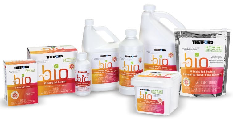 Assortment of AquaBio holding tank treatments