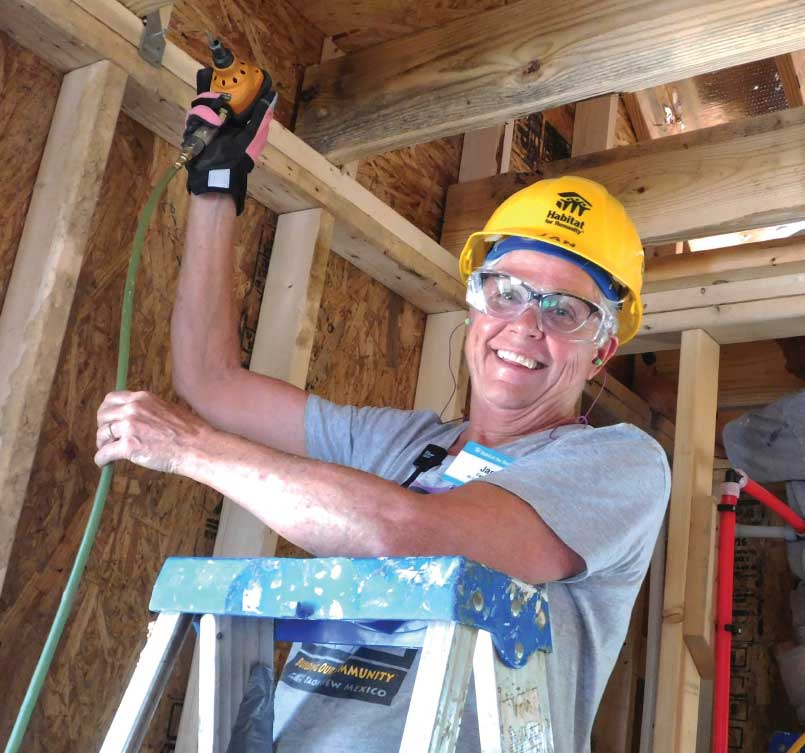 RV Care A Vanner Jan Cantrell at a Habitat for Humanity jobsite