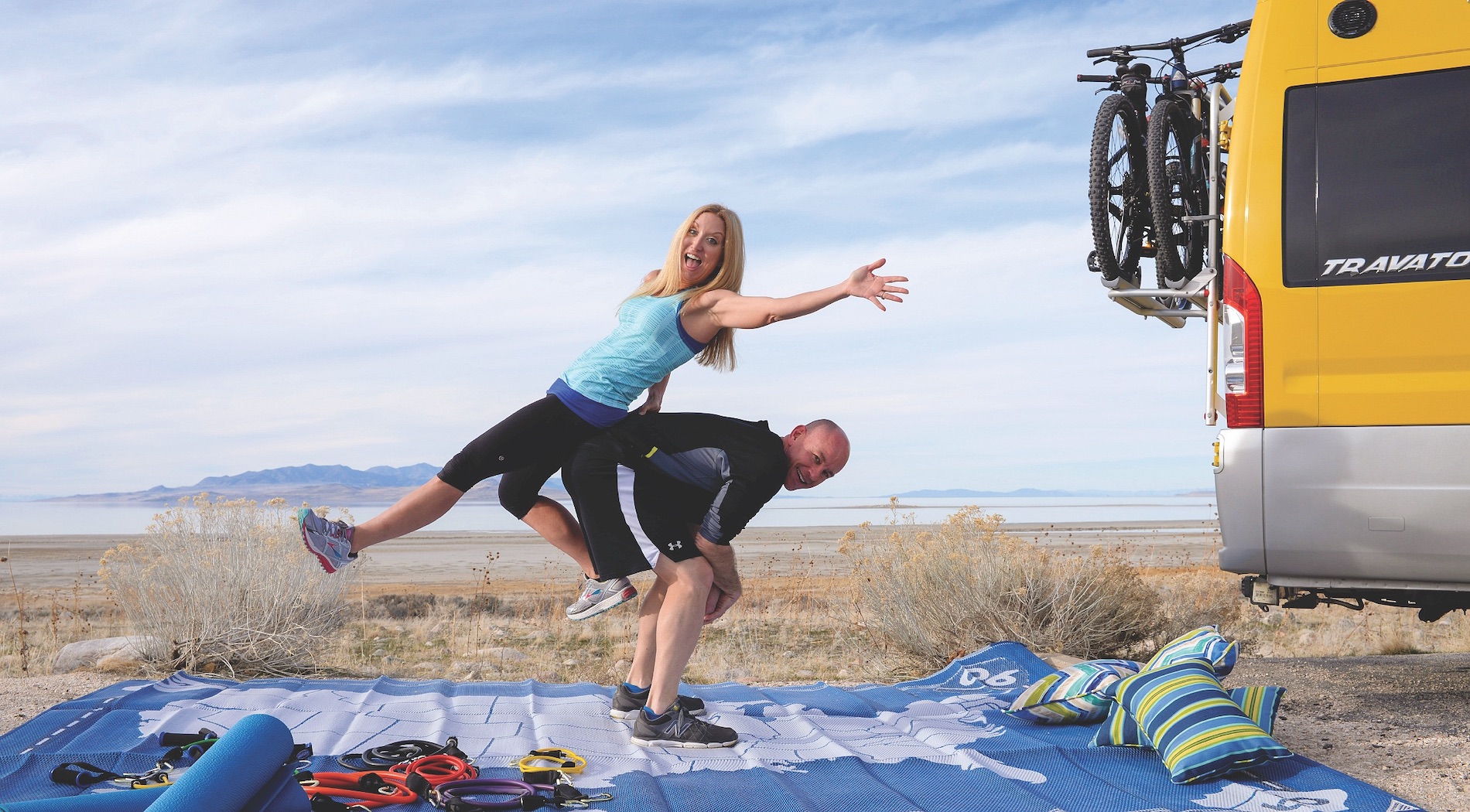 Stefany and James Adinaro working out together