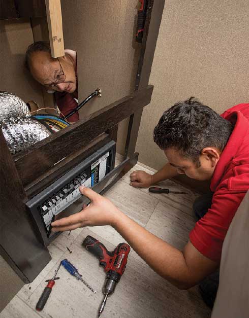 (3) along with the wiring converter and air-conditioning panel,
