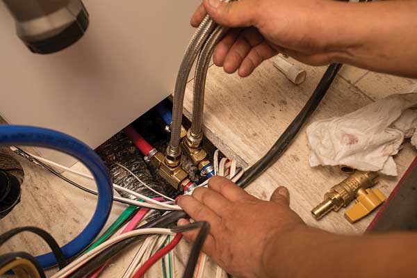10-11) Water lines are hooked up,