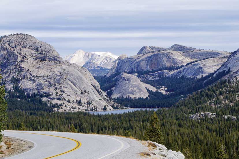 view of mountains and Tioga road