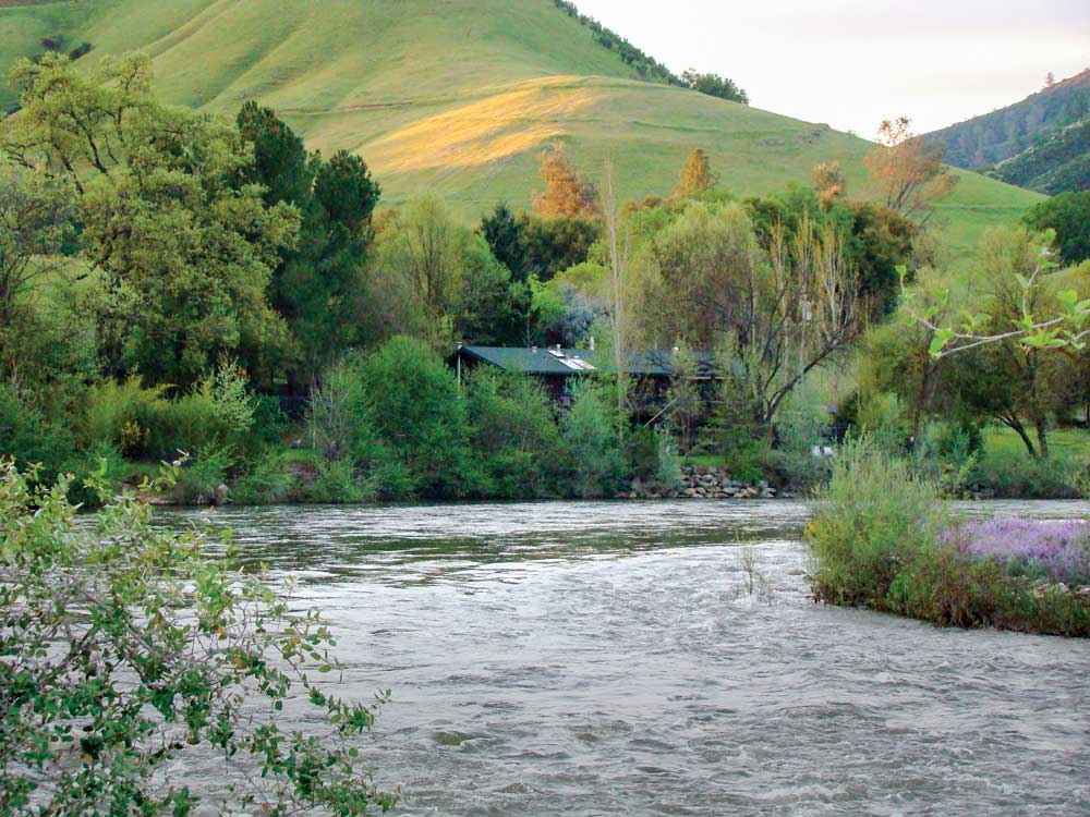 View from one of the riverfront campsites at Ponderosa RV Resort