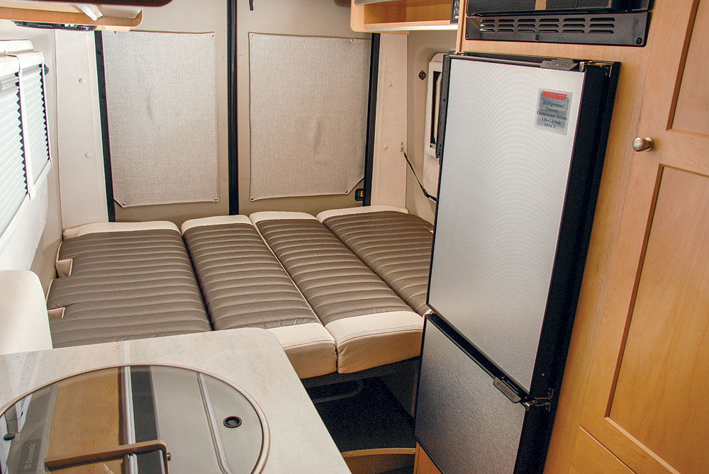 Winnebago Paseo bed and kitchenette