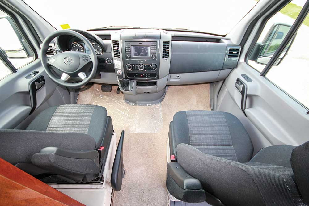The Sprinter’s for-work-designed cockpit is comfortable and very practically laid out. The dash controls are straightforward and easy to reach.