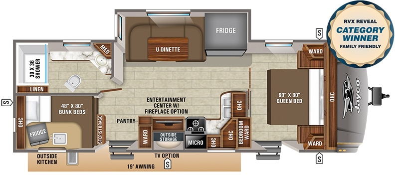 Floorplan showing U-shaped dinette