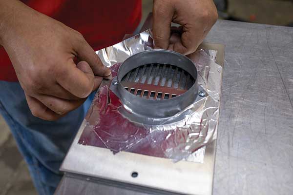 22-24) The vent is modified to hook up to the ductwork.
