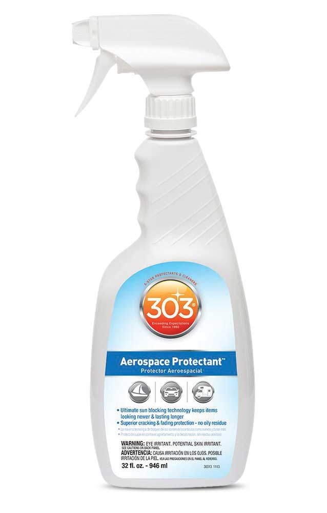 303 Aerospace Protectant is a good product for protecting vinyl and rubber against fading and cracking. Simply spray it on and then wipe it off with a clean microfiber towel. It leaves no greasy or oily residue behind, unlike petroleum-based products, which are harmful to rubber. 