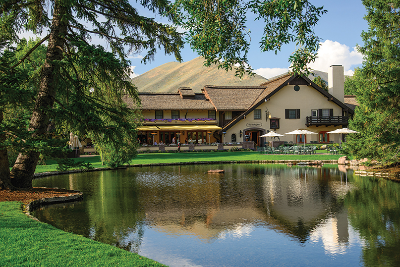 Sun Valley Resort is as elegant as it is carefree, and visitors are welcome to enjoy the lovely grounds and distinctive assortment of shops and restaurants.