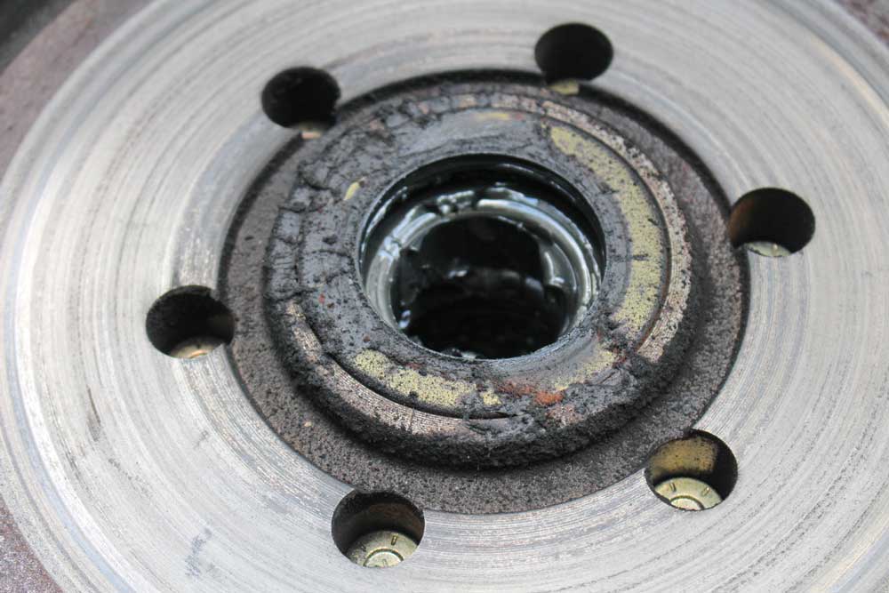 This inner seal showed indications of wear and was allowing grease to enter the drum.