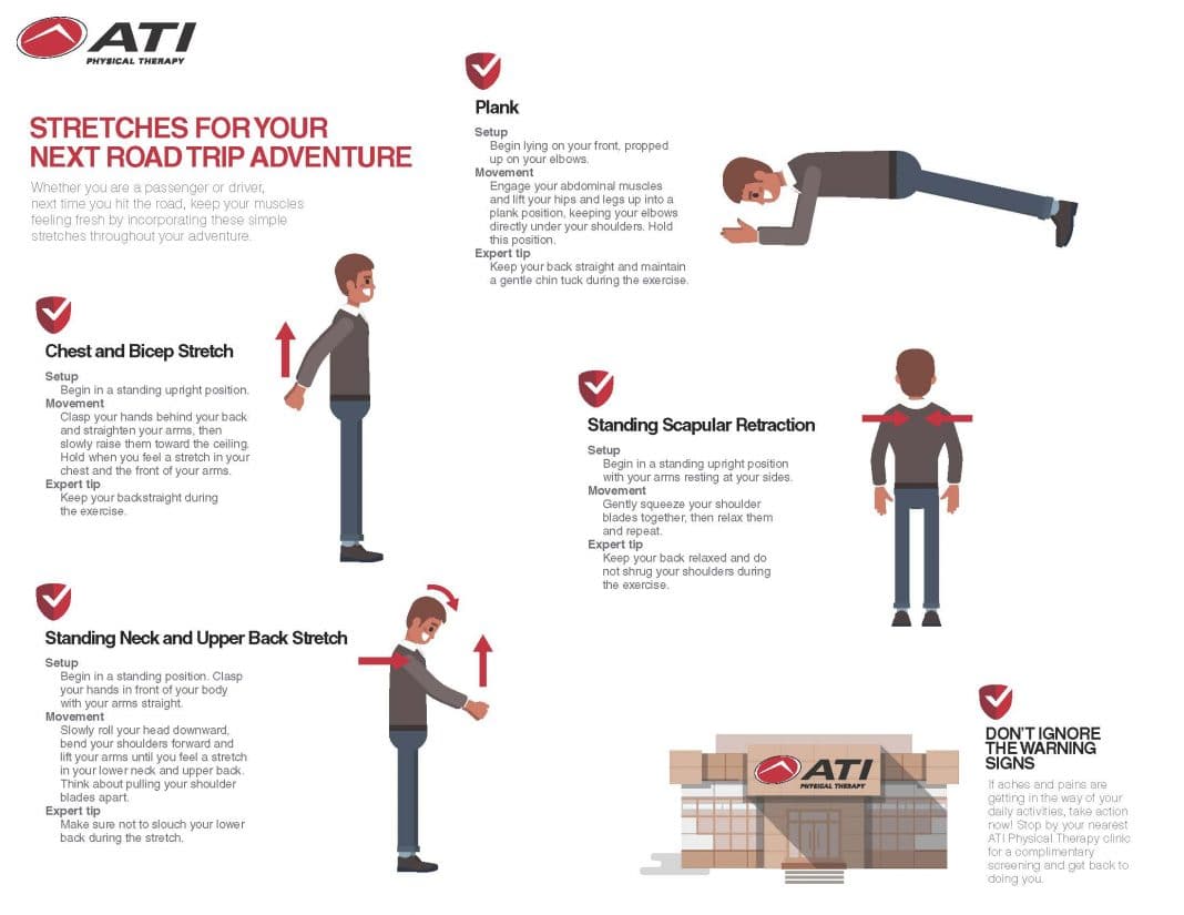 ATI stretches for your next road trip adventure; chest and bicep stretch