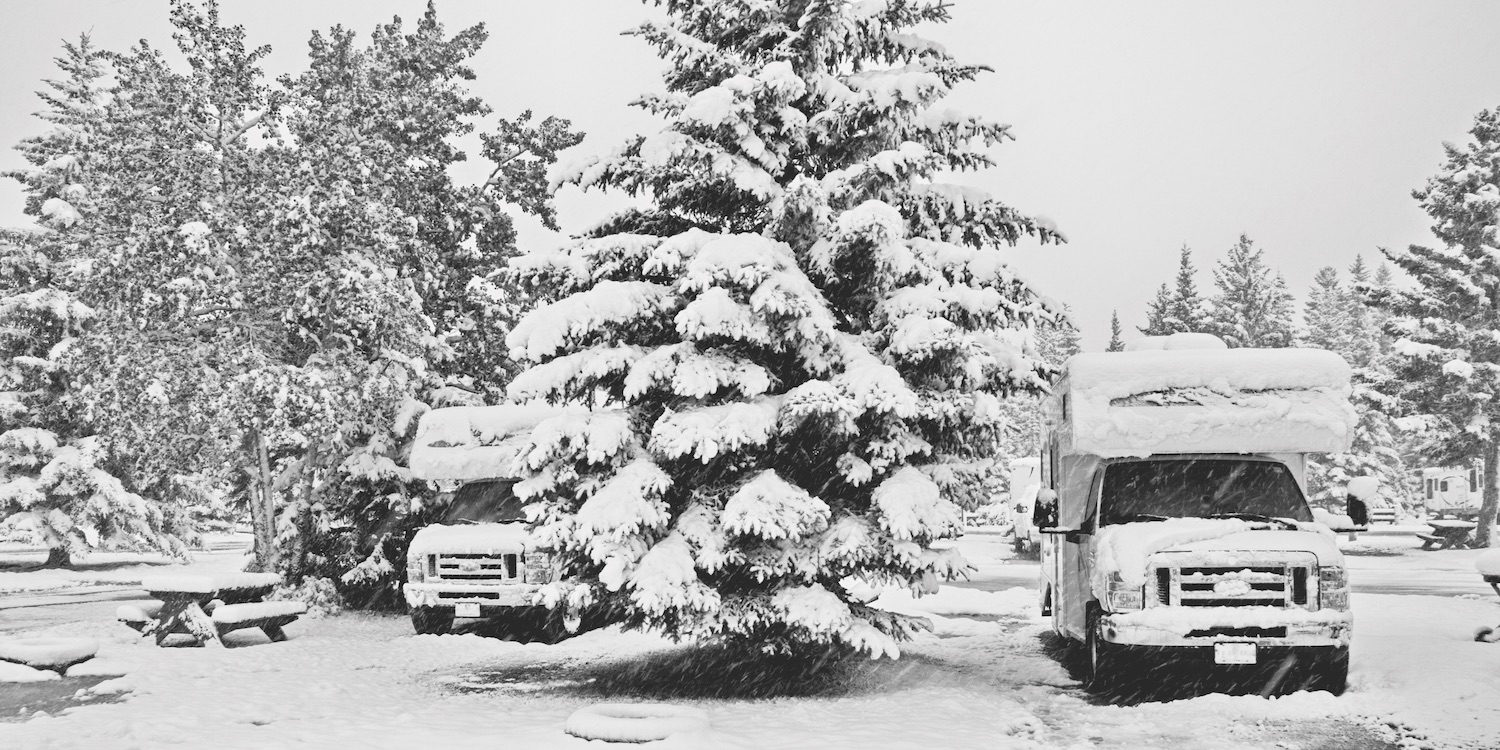 snowy winter rv camping