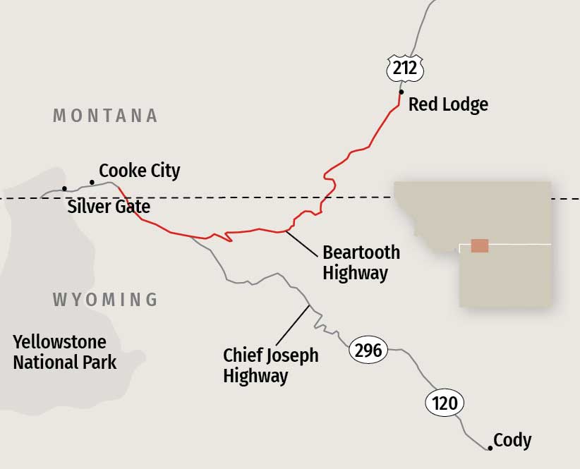 Beartooth Highway Map 