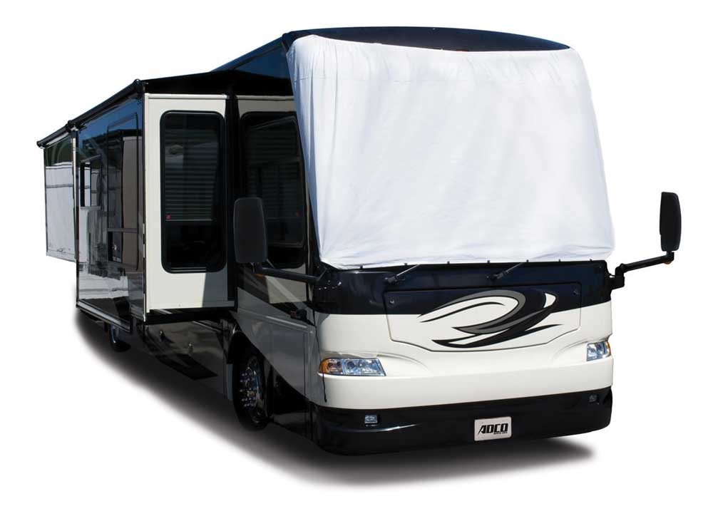 MotorHome with covered windshield