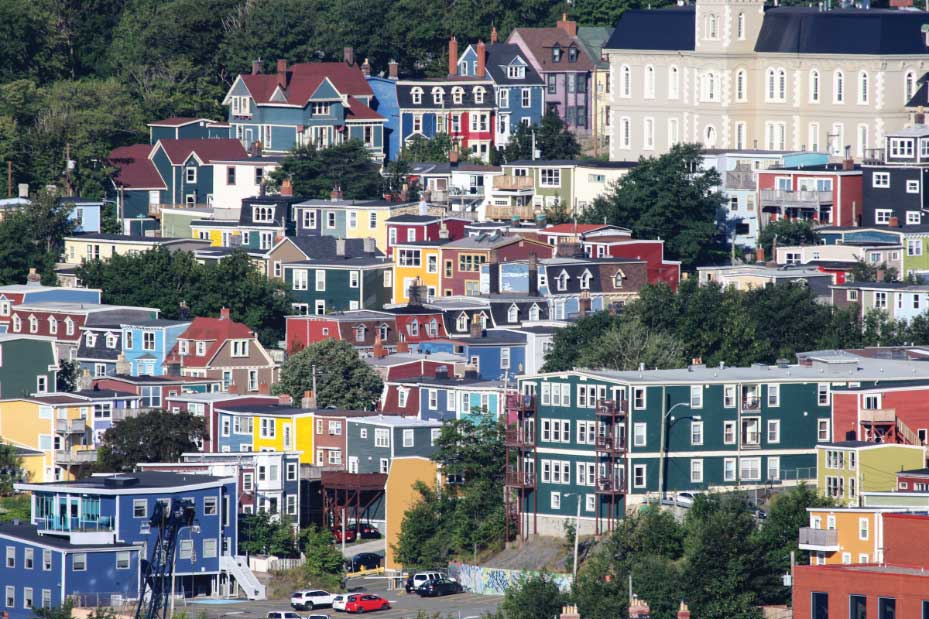 St. John’s is famous for its brightly colored buildings.