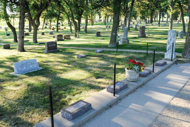 The Ingalls’ family plot at De Smet Cemetery in South Dakota. Laura and Almanzo are buried in Mansfield, Missouri. 