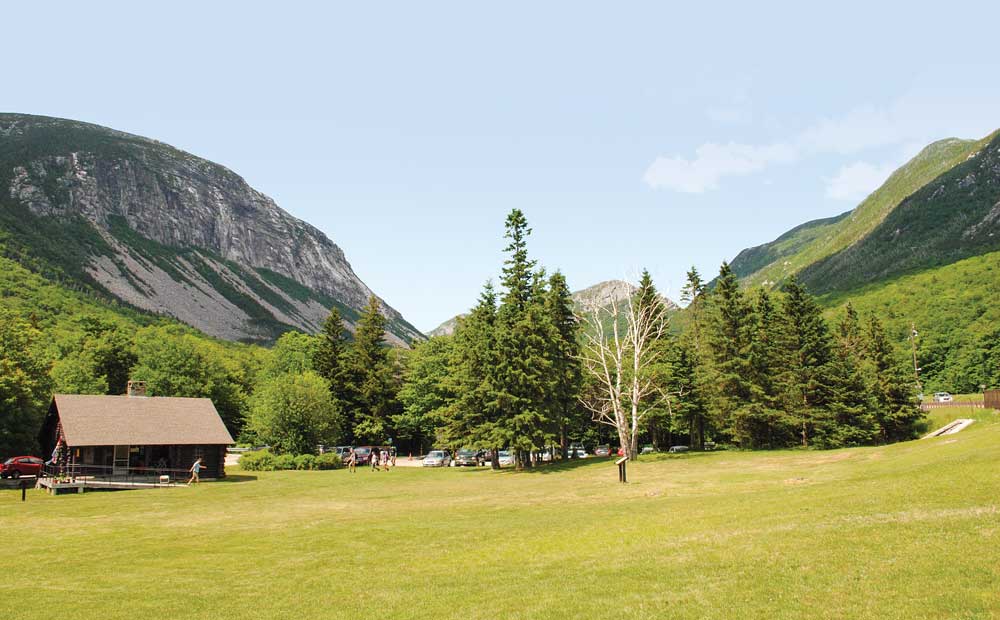 Stunning Franconia Notch is a major pass through the White Mountains. Interstate 93 transits the Notch but required an act of Congress, as it could only be a two-lane road.