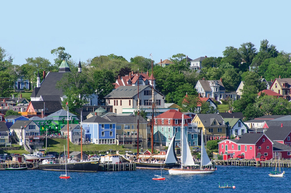 Classic schooners and ketches fill the harbor at Lunenburg, settled in the mid-1700s.