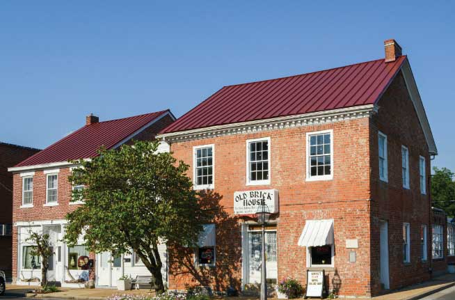 One of the oldest brick buildings west of the Mississippi houses the Old Brick House restaurant, serving breakfast, lunch and dinner.