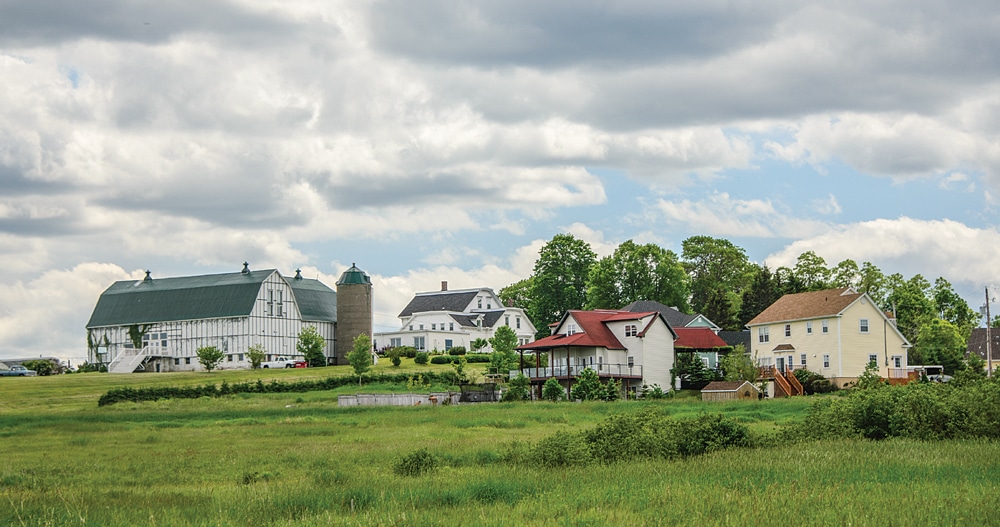 Just in from the coast, Northumberland is lush, flat farmland dotted with barns and silos.