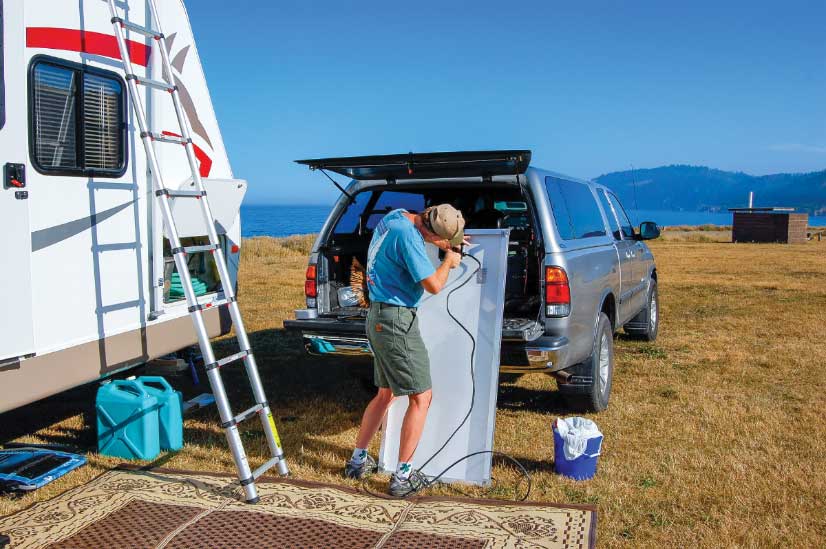 Household chores and improvement projects don’t go away when trading a stationary home for an RV, though there’s no lawn to mow and less floor to vacuum.
