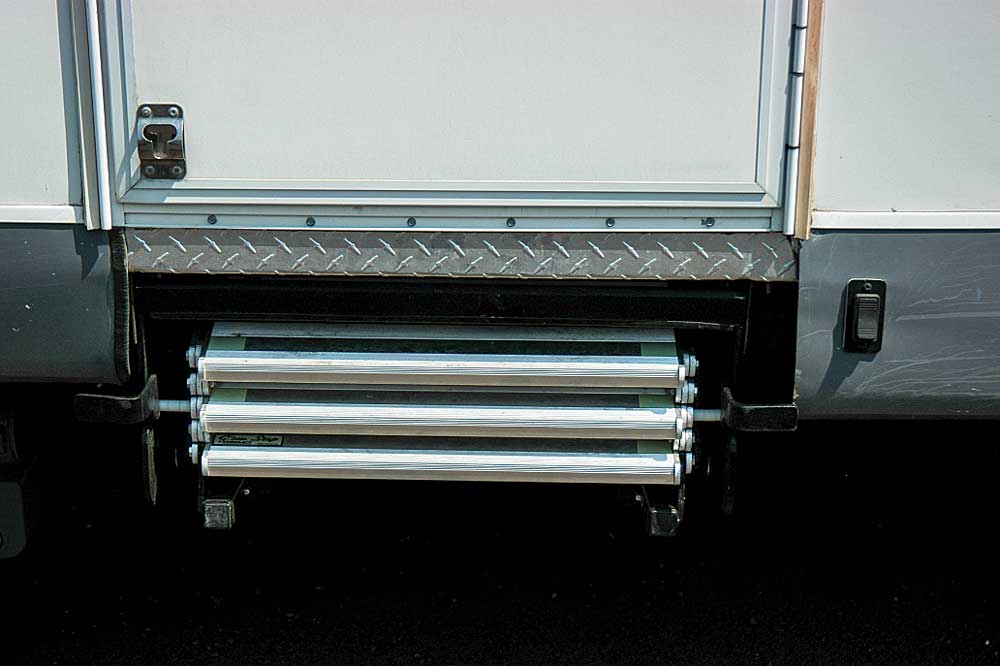 Step It UP: Torklift’s GlowStep Revolution can be installed in the factory openings of most travel trailers and fifth-wheels. When retracted, the rungs fold nicely into the allocated space.