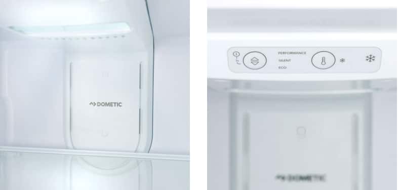 Controls on Dometic DMC4101 compressor-style refrigerator.