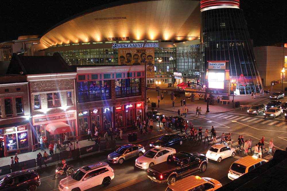 The Bridgestone Arena located downtown hosts a variety of entertainment events and is the home of the NHL’s Nashville Predators.