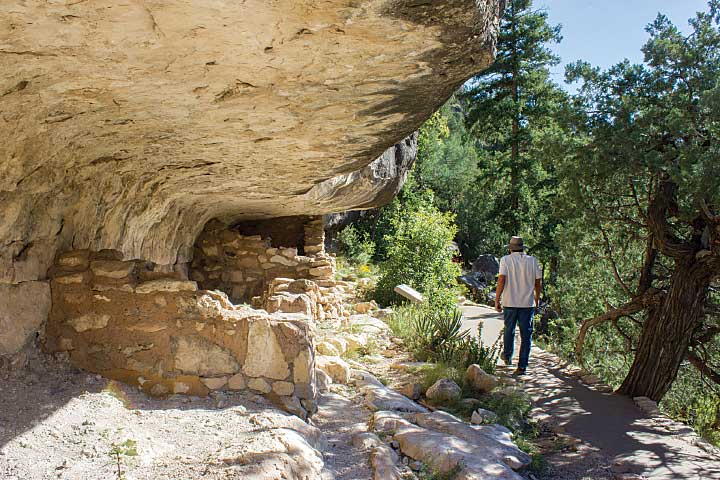 The paved 1-mile Island Trail in Walnut Canyon National Monument passes by 25 cliff dwellings that were inhabited more than 700 years ago by the Sinagua.