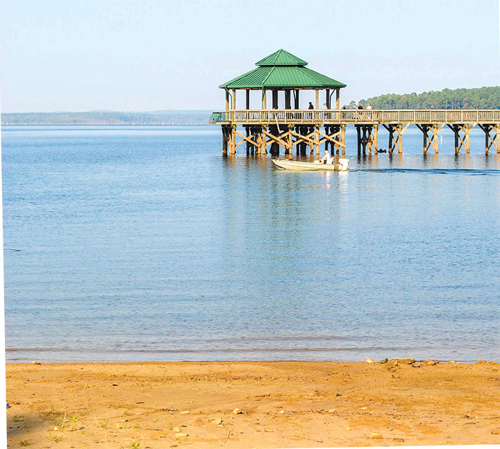 Fishing pier at Cypress Bend RV Park in Louisiana