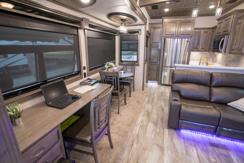 Forest River Riverstone 39RKFB fifth-wheel travel trailer interior