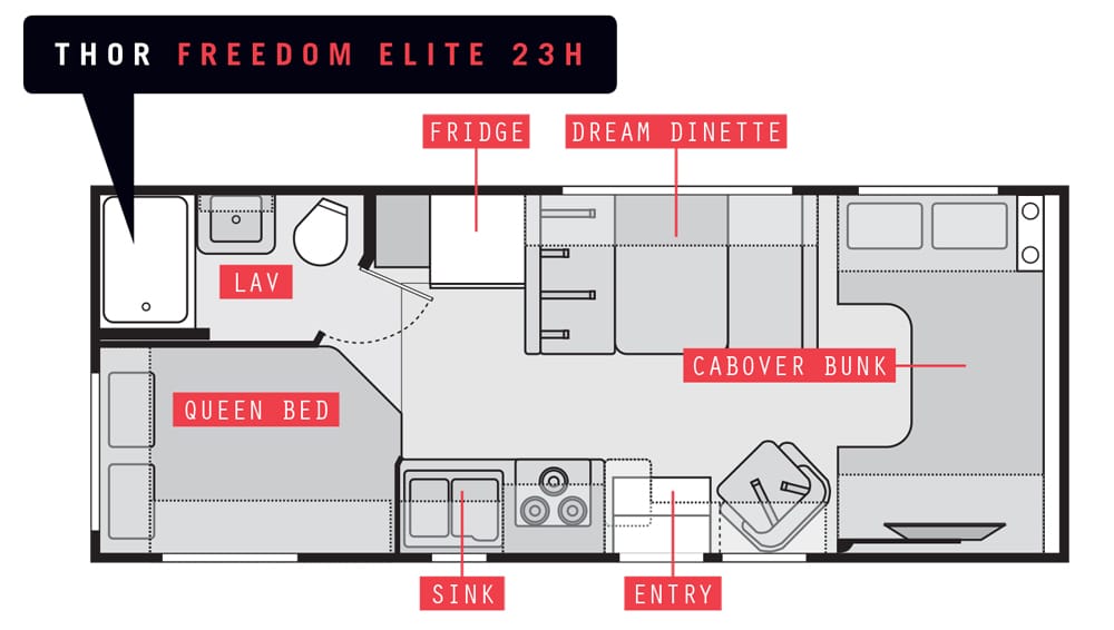 Thor Freedom Elite 23H floorplan