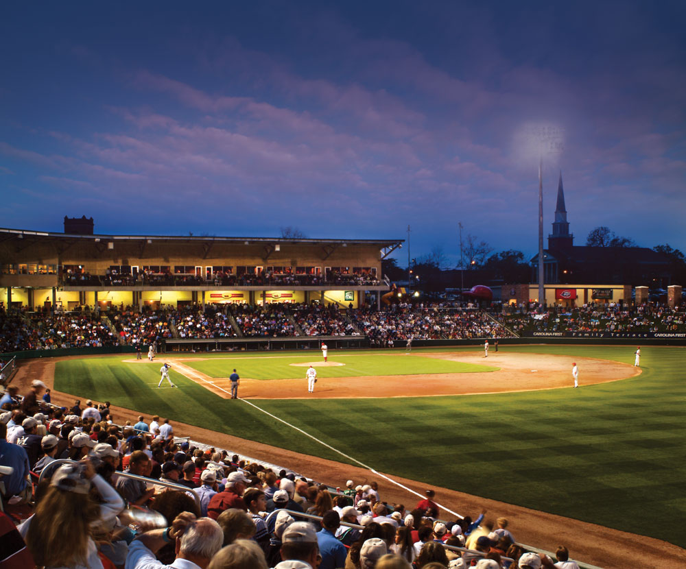Fluor Field, across the street from the Jackson museum in Greenville, is home to a minor-league farm club of the Boston Red Sox.