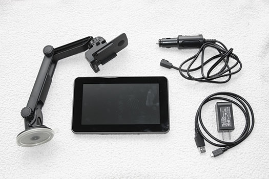 Mounting hardware and cables (power and for downloading upgrades) are provided with the kit.