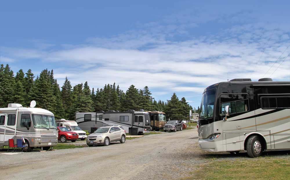 Peyton’s Woods RV Park, near Twillingate, offers plenty of room for motorhomes.