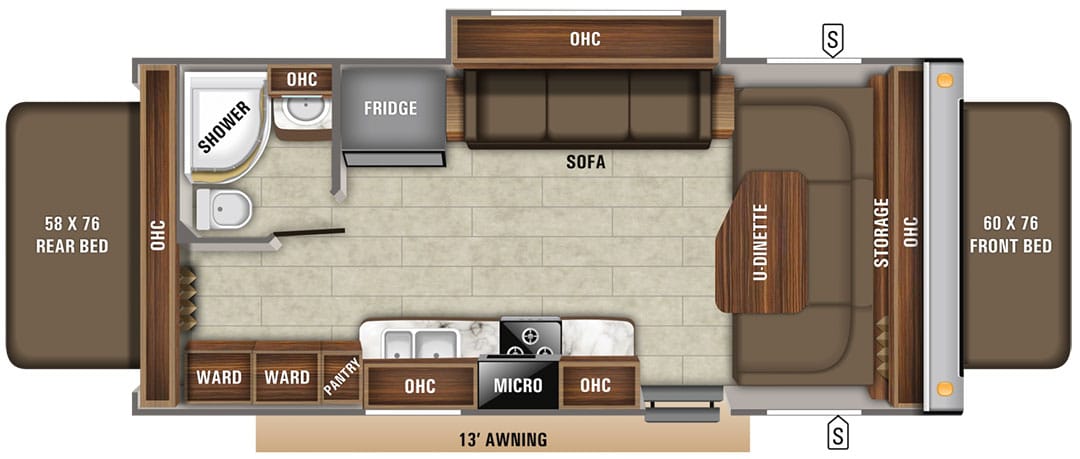 2020 Jayco Jay Feather X23B floorplan illustration