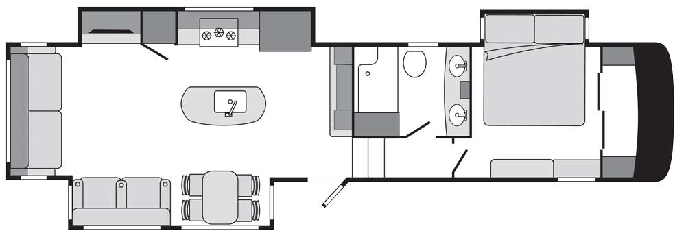 Fifth-wheel travel trailer floorplan
