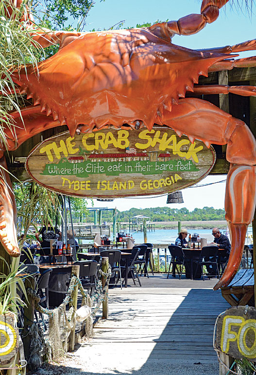 The Crab Shack restaurant in Tybee Island, Georgia ocean backdrop