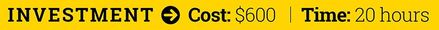 Yellow bar showing $600 investment for Rick Matheny's project