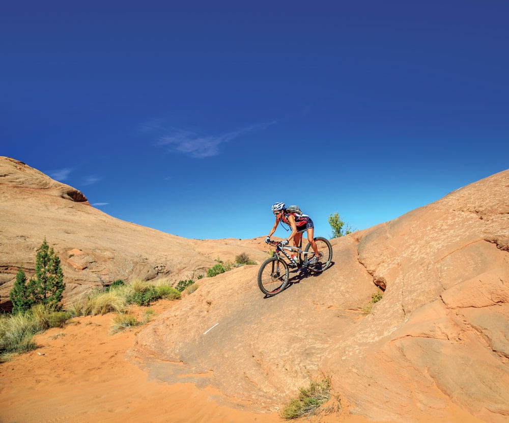 Expert-rated Slickrock Bike Trail draws mountain bikers from around the world.