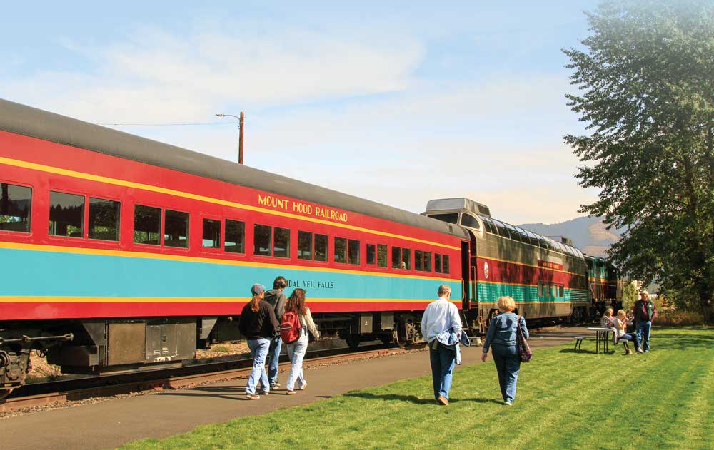 Now offering scenic train rides, Mount Hood Railroad opened in 1906 to support the then-fledgling fruit and timber industries.