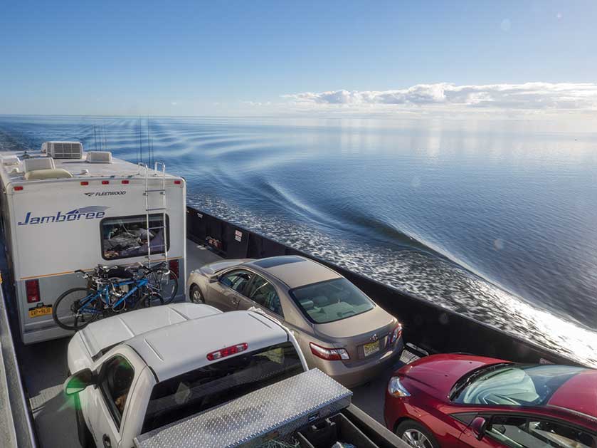 The ferry from Ocracoke to Cedar Island accommodates motorhomes with ease. 