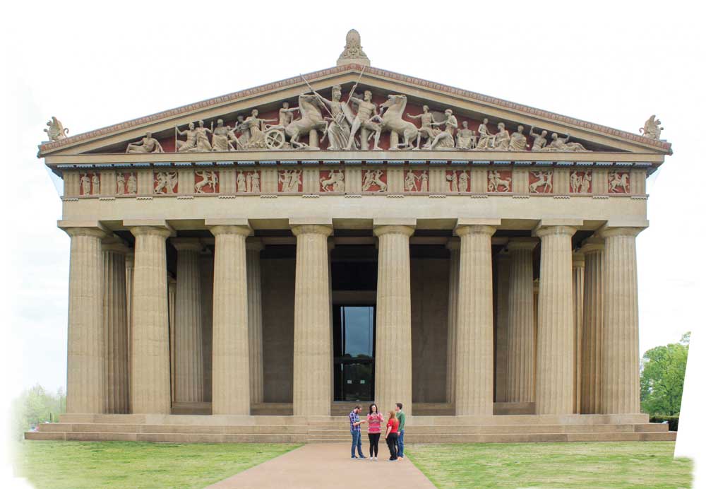 Known as the “Athens of the South,” Nashville also is home to a full-scale replica of the famous Parthenon.