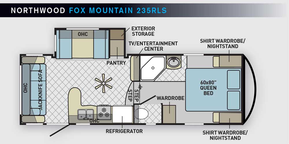 Northwood Fox Mountain 235RLS Floorplan