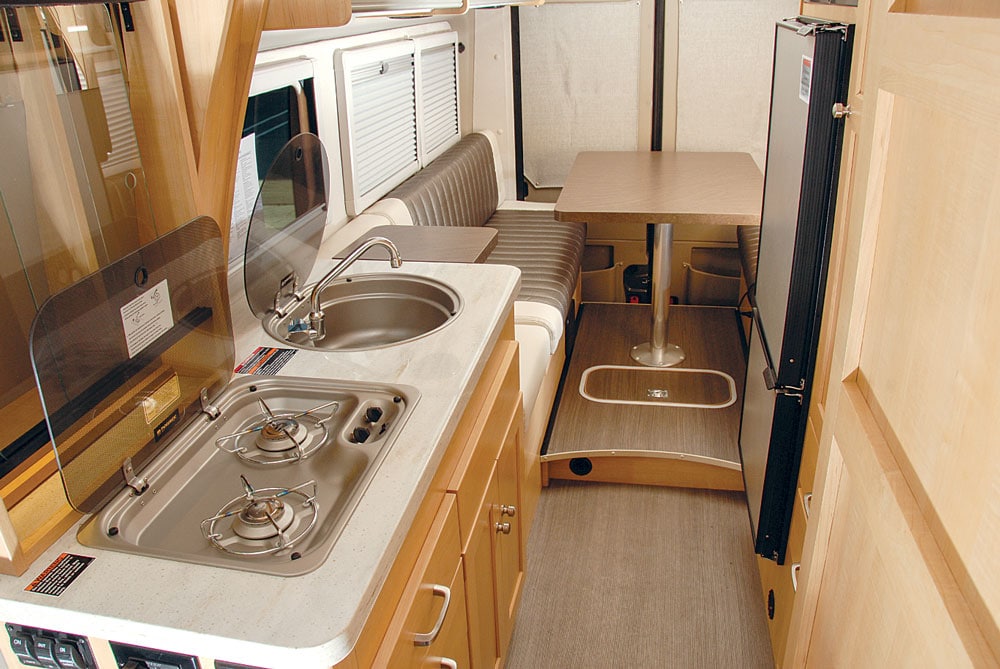 Winnebago Paseo kitchenette from stove view