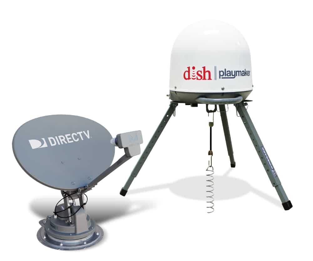 Winegard’s portable DISH Playmaker is compact and easy to store when not in use, while the permanent-mount Trav’ler can receive programming from multiple satellites.