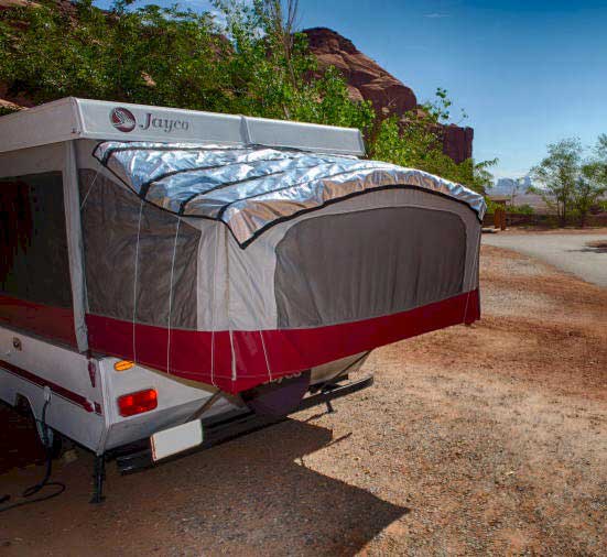 popupgizmo is a blanket for canvas covered pop-up and hybrid travel trailers