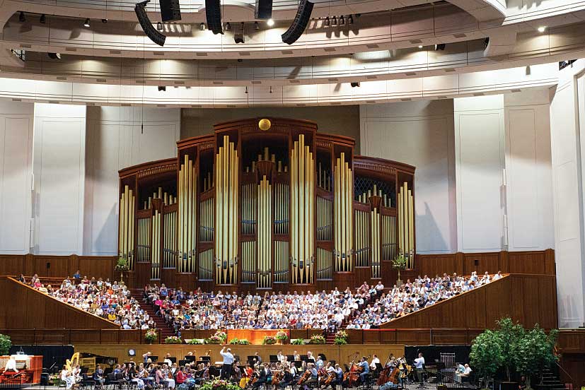The Mormon Tabernacle Choir during one of its Thursday evening rehearsals. 