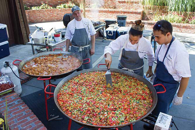 Paella being prepared at the grand opening for La Crema Estate at Saralee’s Vineyard.