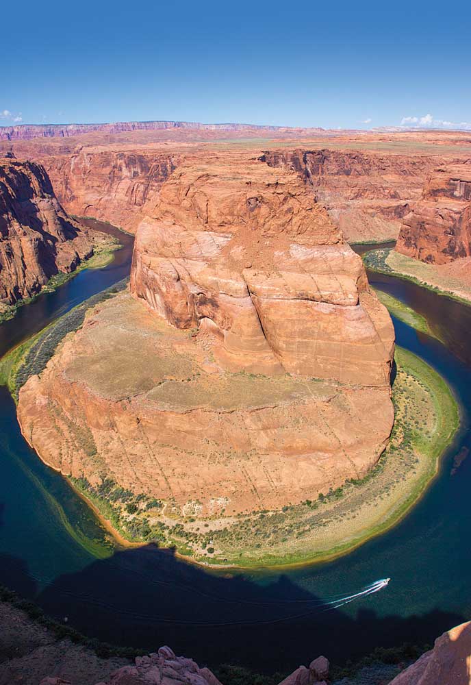 One of the most popular sites in the Glen Canyon National Recreation Area, Horseshoe Bend is a 1,000-foot-deep, 270-degree bend created by the Colorado River.